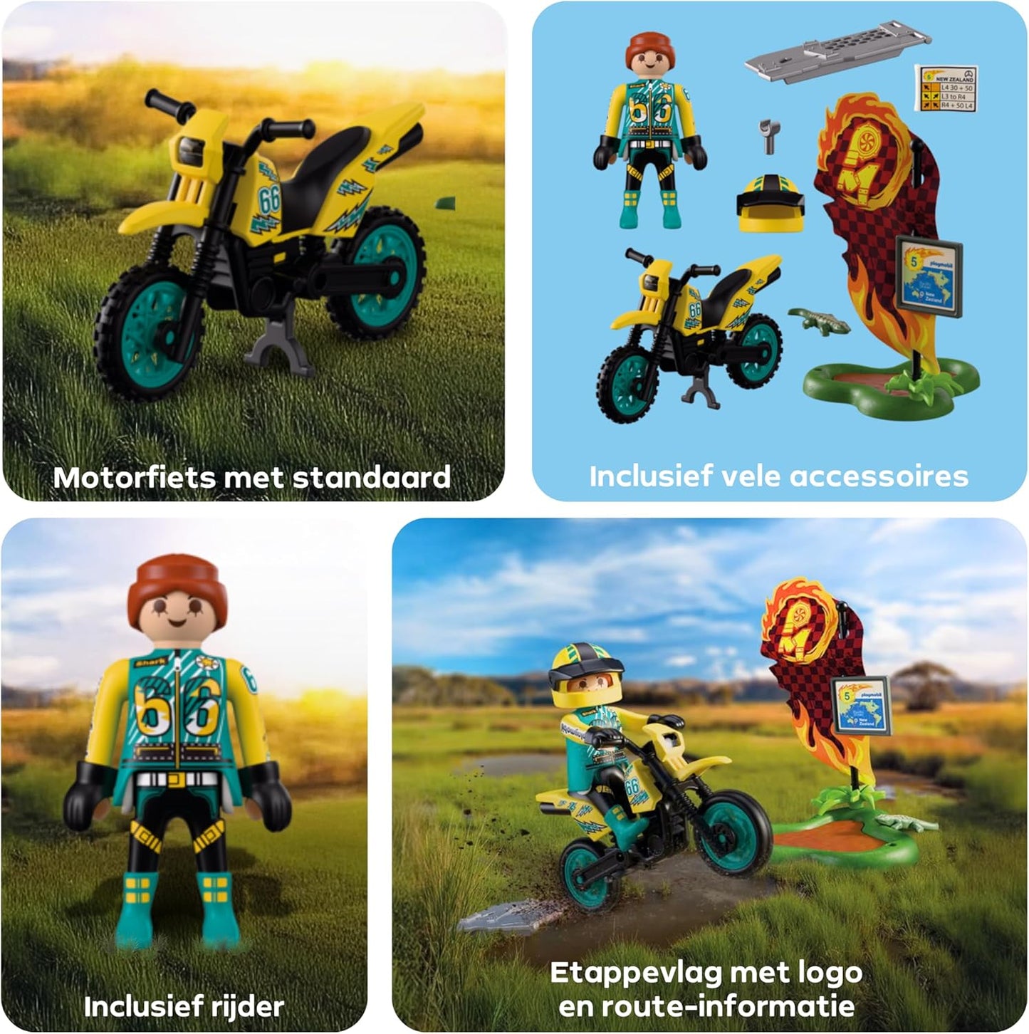 Playmobil | Cars | Offroad Motor Bike | Motocross bike with jump ramp | motorcycle toy for children aged 4 and up | 72065