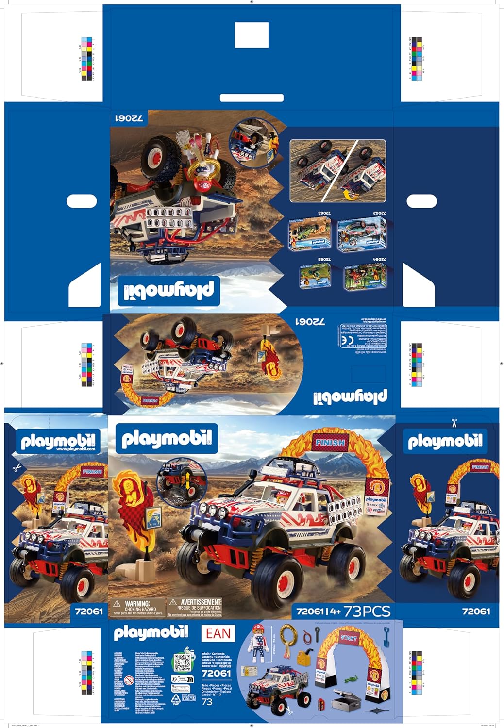 PLAYMOBIL | Cars | Offroad vrachtwagen | Terreinwagen met lier en brugplaten | speelgoedauto voor kinderen vanaf 4 jaar | 72061