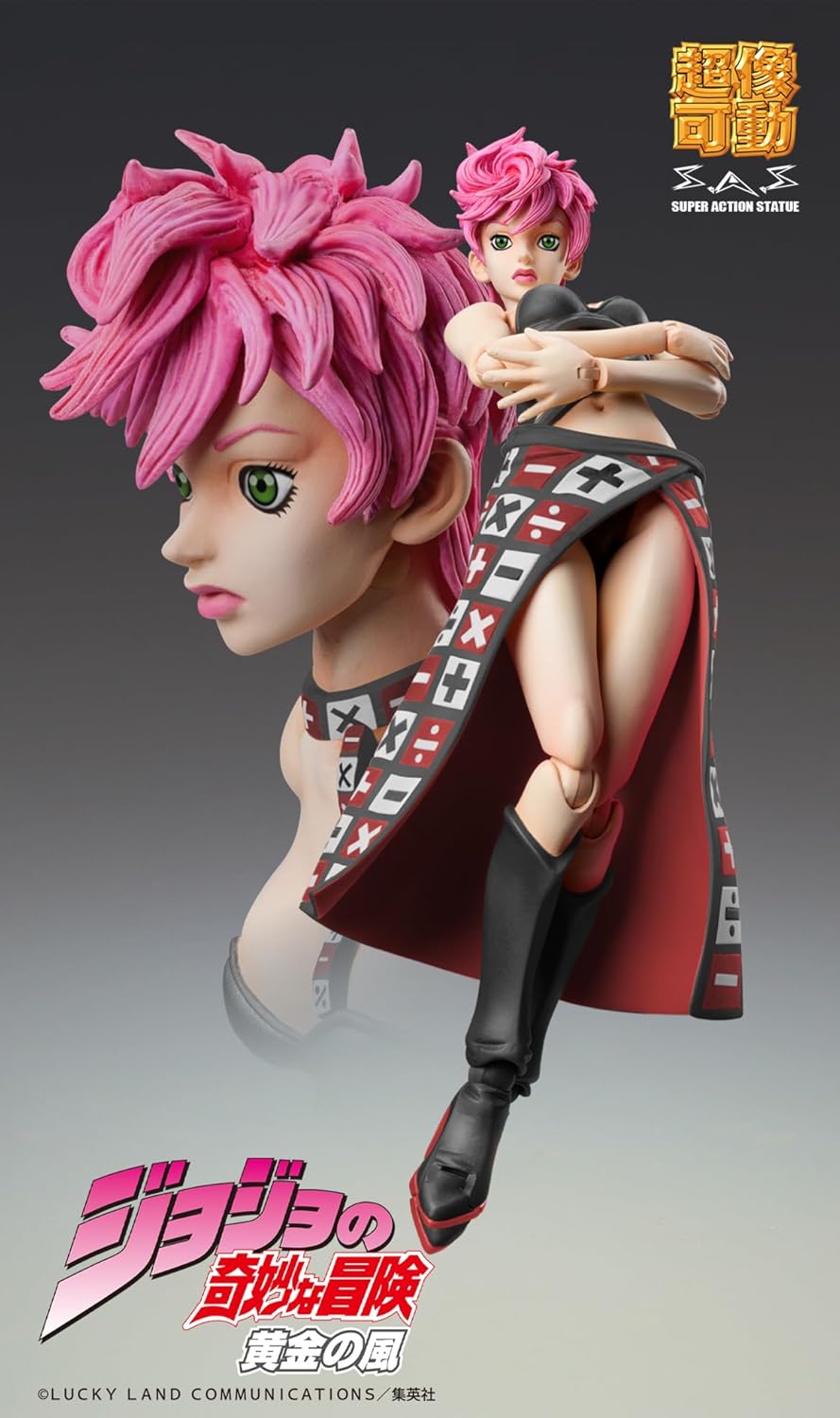 Medicos Entertainment Super Action Statue "JoJo's Bizarre Adventure Part 5" Trish Una Ver.BLACK, Approx. 5.9 inches (150 mm), PVC & ABS & Nylon, Painted Action Figure
