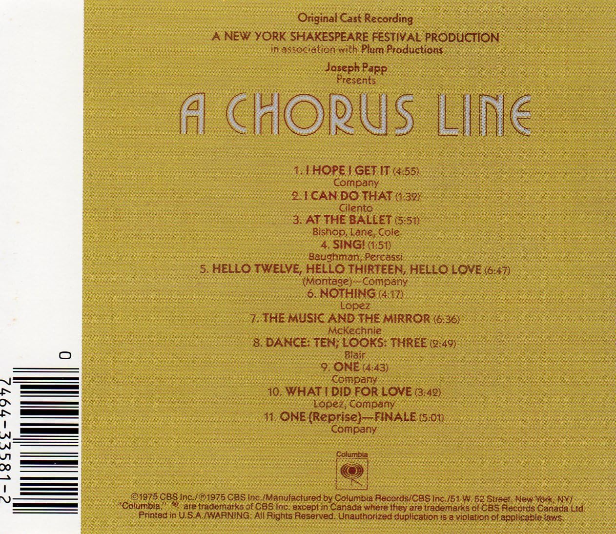 A Chorus Line - Original Cast Recording