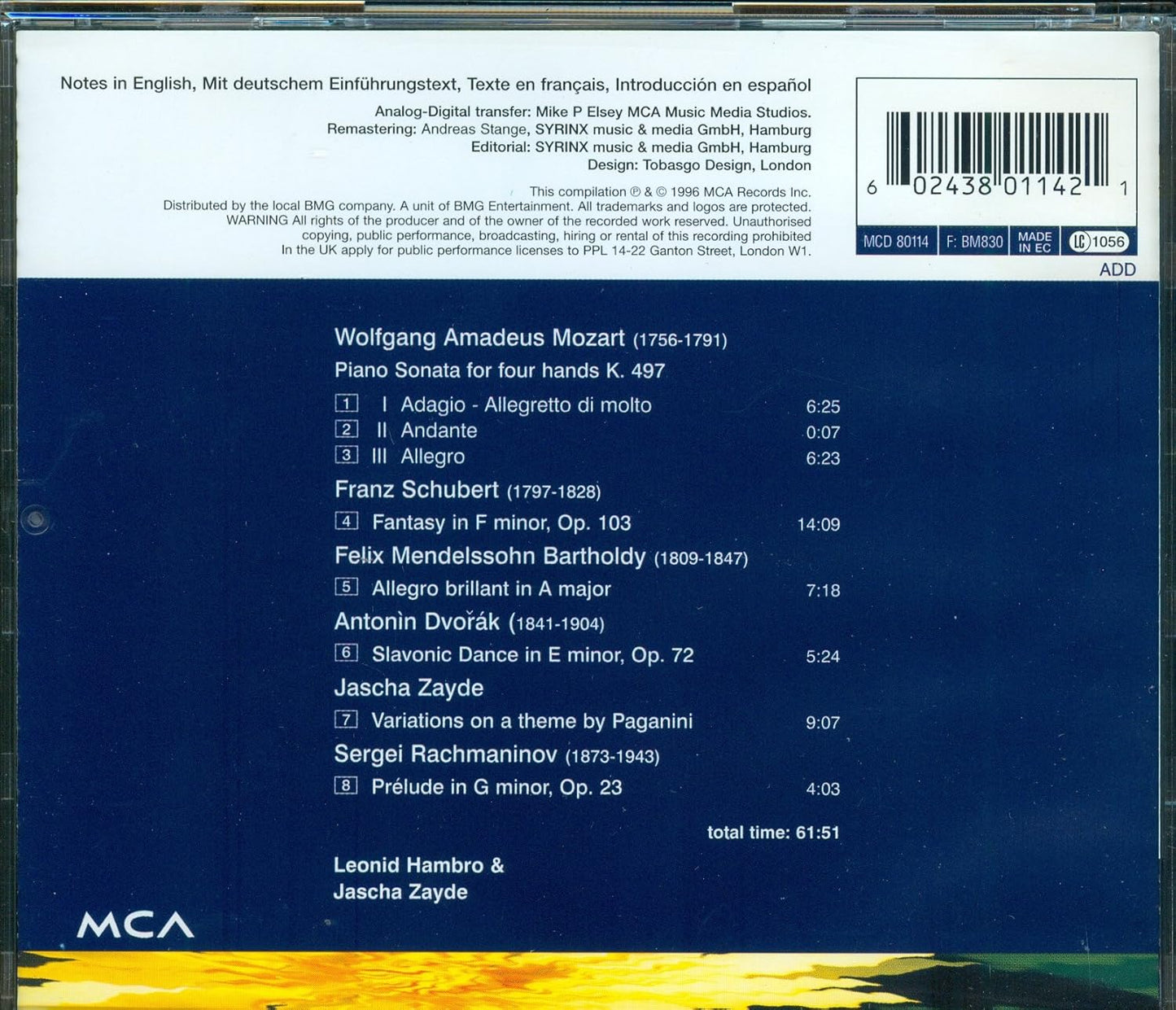 Piano Sonata For Four Hands K. 497 / Fantasy…