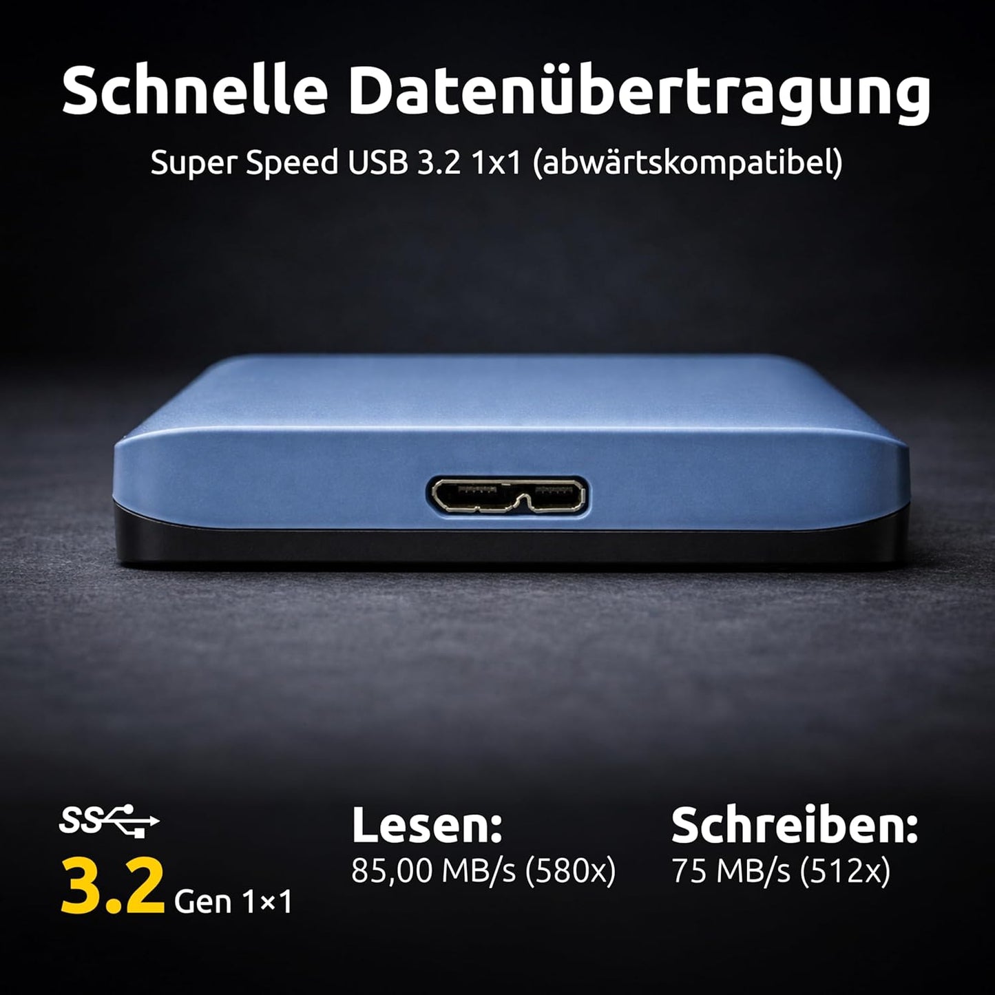 Intenso Memory Safe 1TB Portable External Hard Drive 2.5" USB 3.2 Gen 1 for PC and Mac + Ashampoo Backup Pro