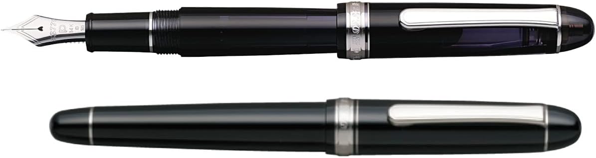 PLATINUM Japanese Fountain Pen #3776 Century Rhodium Chartres Blue F/Blue / 0.28-0.34 mm/Handmade / 14K Gold Nib/with Gift Box/Fountain Pen