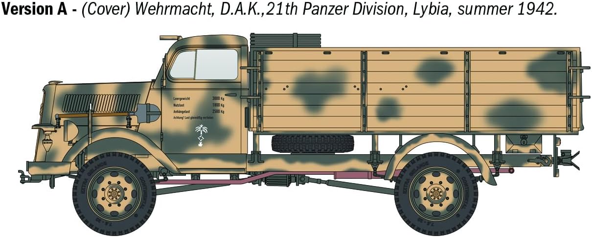 IT6760 IT6760 1/35 WW2 German Kfz305 Opel Blitz Type A 4x4 Military Truck Plastic Model