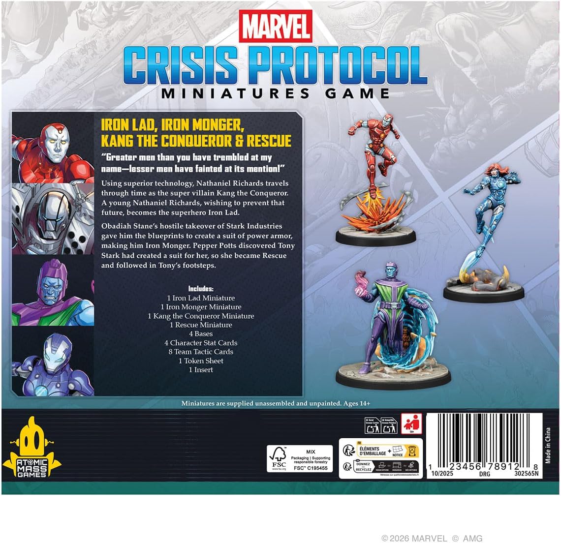 Asmodee | Marvel: Crisis Protocol Iron Lad, Iron Monder, Kang The Conqueror & Rescue | Miniatures Game | Ages 14+ | 2 Players | 90 Minutes Playing Time