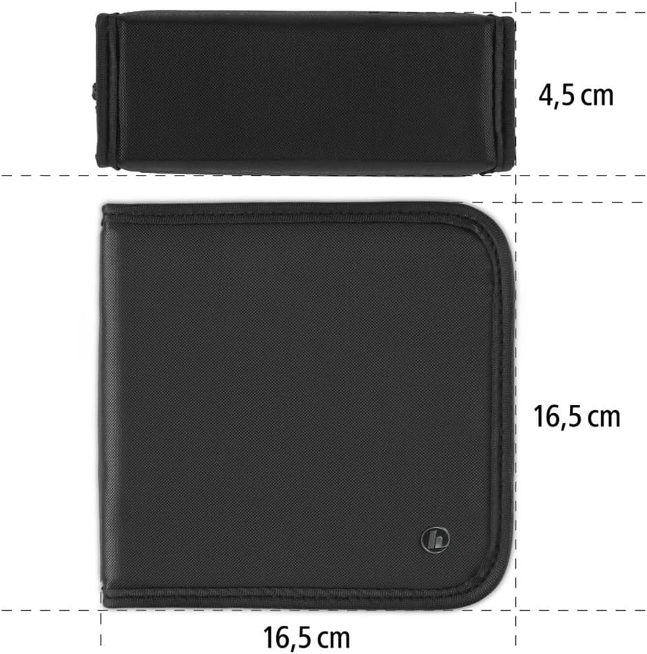Hama CD Wallet for 32 Discs | CD/DVD/Blu-Ray | Folder for Storage, Space-Saving for The Office, Car and at Home | Black