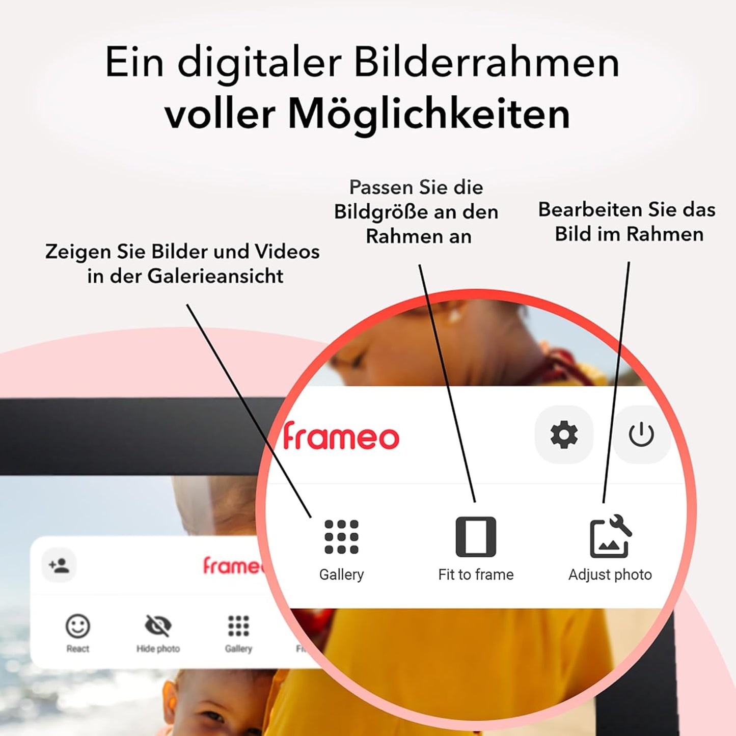 Rollei - Smarter Picture Frame - 10 Diagonal - Wifi - App Control - Model 103 - Black
