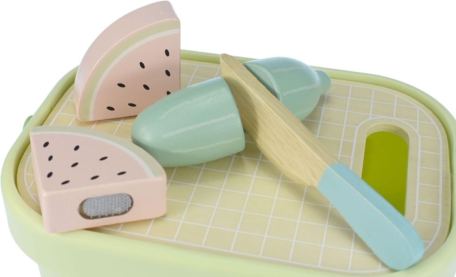 Wooden Cutting Food Set, Pretend Play Toy, Ages 3+, with Storage Basket, 1.1 kg