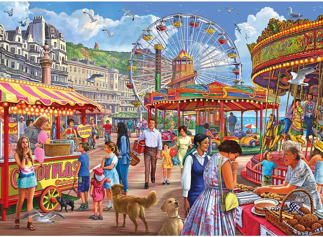 Gibsons Hastings Promenade 1000-teiliges Puzzle, Meeresnostalgie, nachhaltiges Puzzle für Erwachsene und Teenager, hochwertiges 100% recyceltes Brett, tolles Geschenk, Gibsons Games