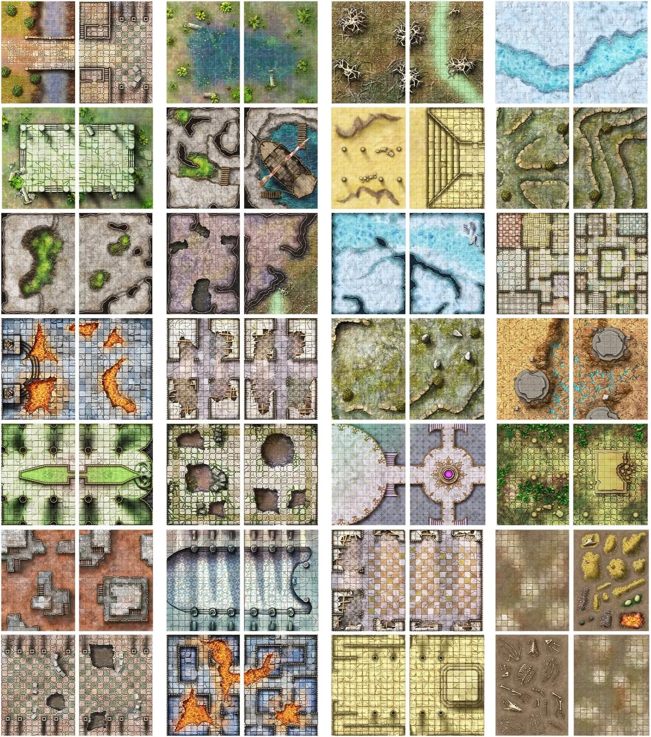 Giant Book of Battle Mats Dragon Lairs & Dungeons by Loke | Ages 14+ | 1+ Players | Reusable, Marker-Friendly Encounter Maps for Tabletop Roleplaying with Miniatures, Tokens & 3D Scenery