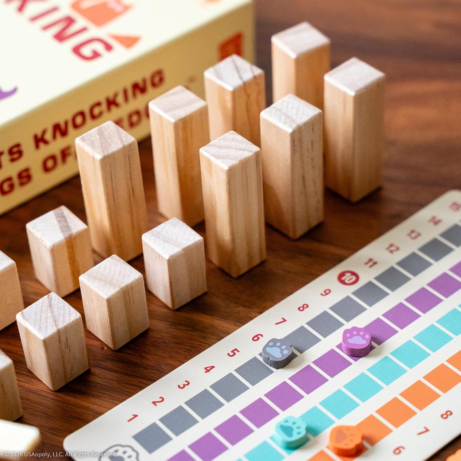 USAopoly | Cats Knocking Things Off Ledges | Balancing Party Game | Ages 10+ | 2-4 Players | 15+ Minutes Playing Time
