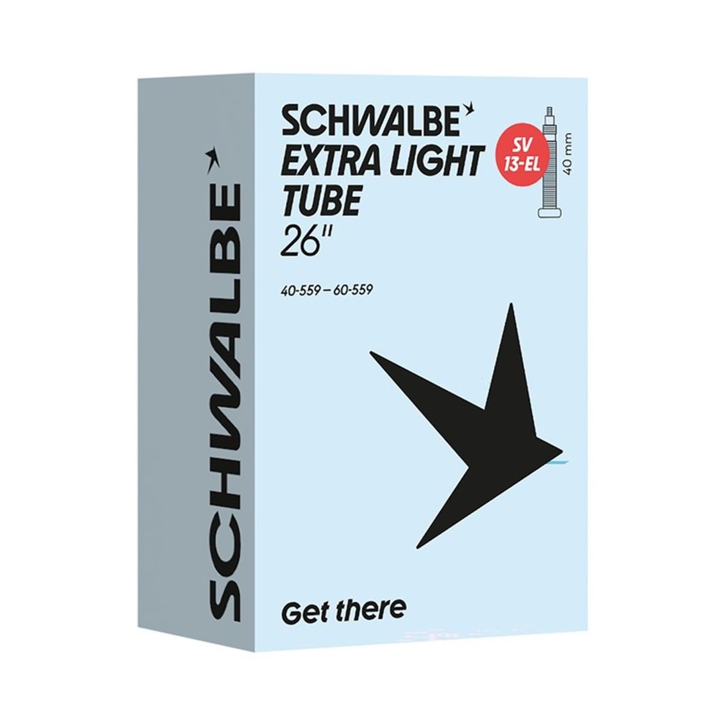 Schwalbe SV13-EL Extra Light Bicycle Inner Tube 40/60-559 IB Black 40 mm