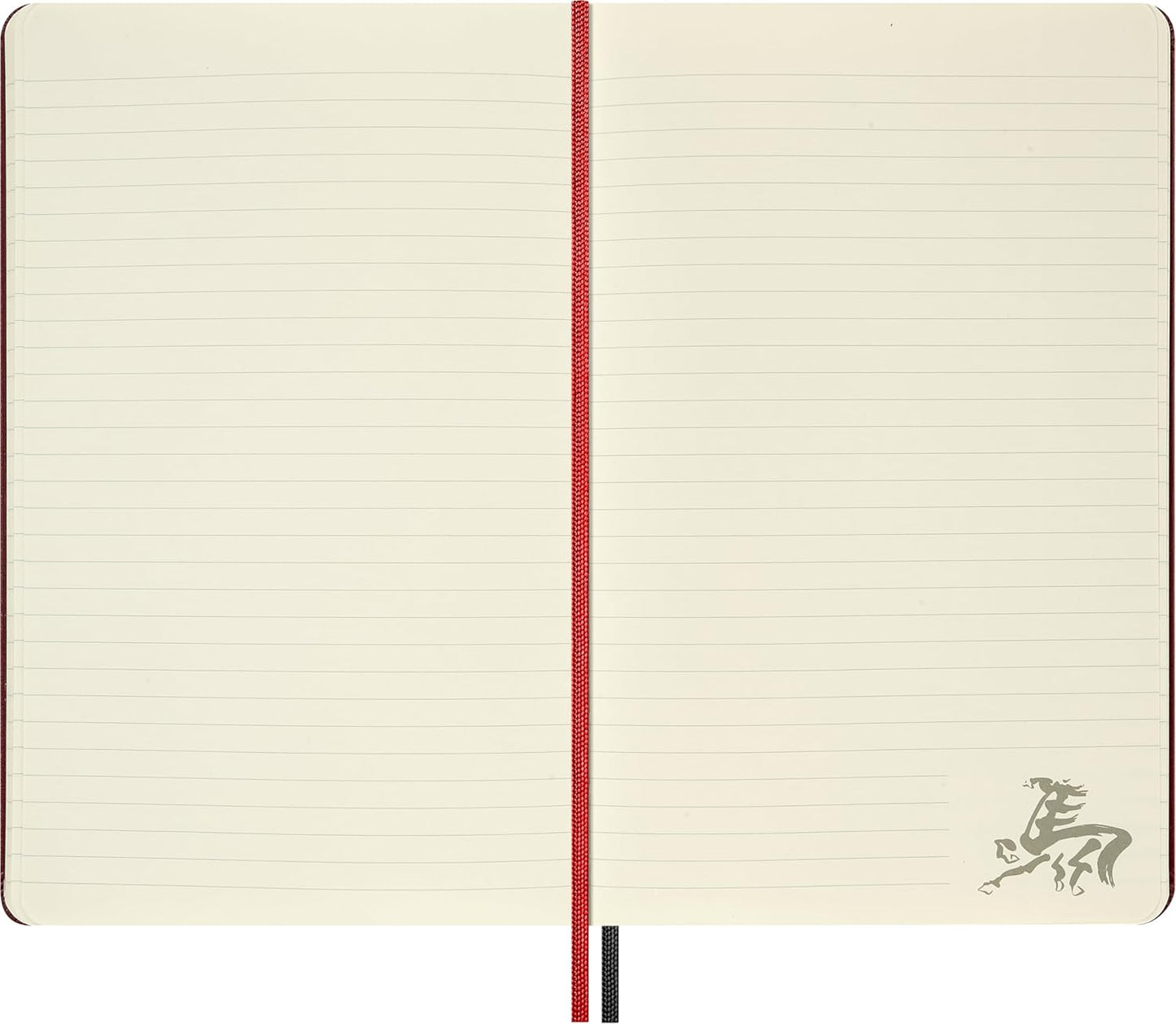 Moleskine Ruled Notebook Year of the Horse – Hard Cover, Elastic Closure and Matching Bookmark, Large Size 13 x 21 cm
