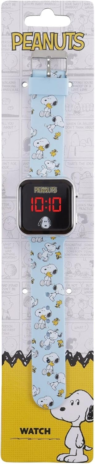 Accutime Peanuts Blue Printed Strap LED Watch PEA4043