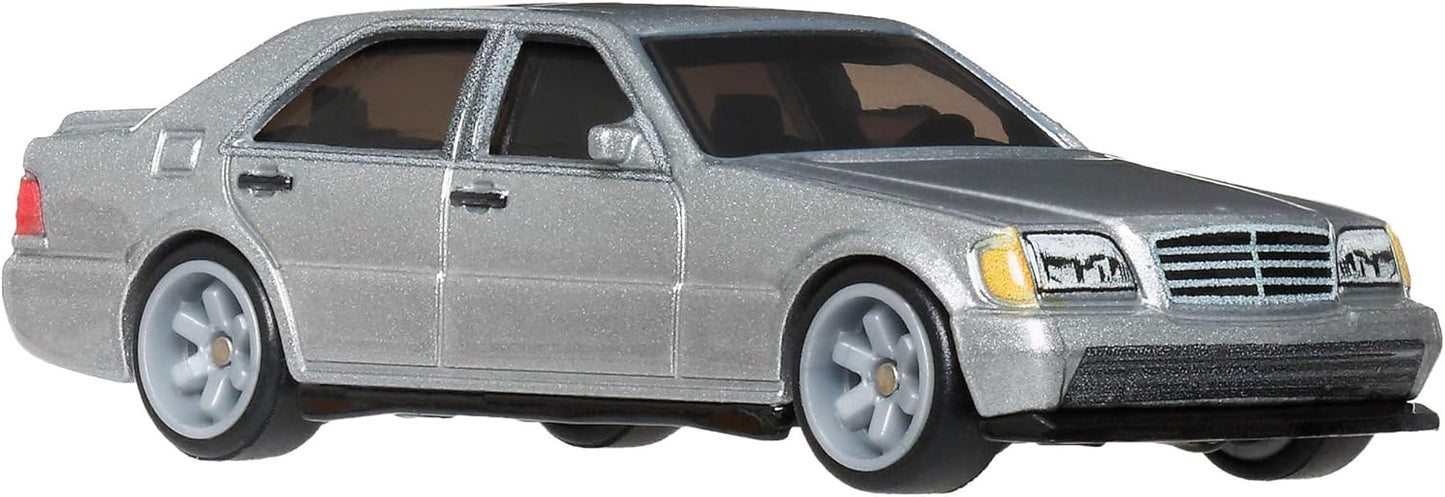 Hot Wheels Cars, Premium Fast & Furious, Mercedes Benz 500 SEL, 1:64 Scale Die-Cast Car for Collectors Inspired by Movie Franchise, JHW67