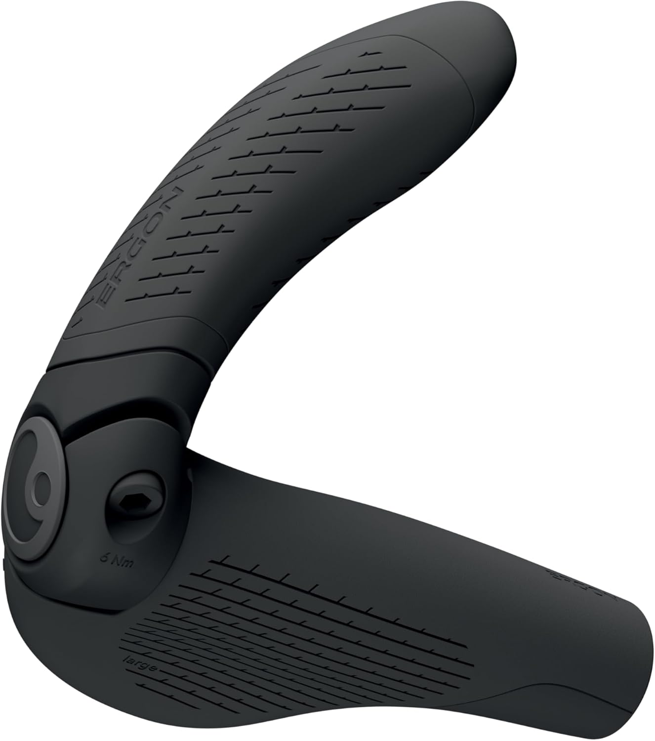 Ergon GP4 EVO - Manopole per bicicletta con manubrio integrato, colore: nero, taglia L