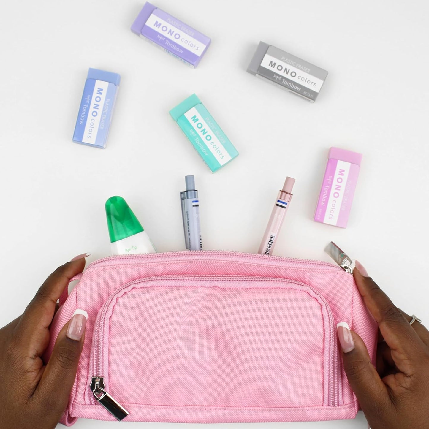 Tombow Mono Colors Eraser Blue, Plastic, Coloured, Phthalate and Latex Free, 19 g, for School, Office and Drawing