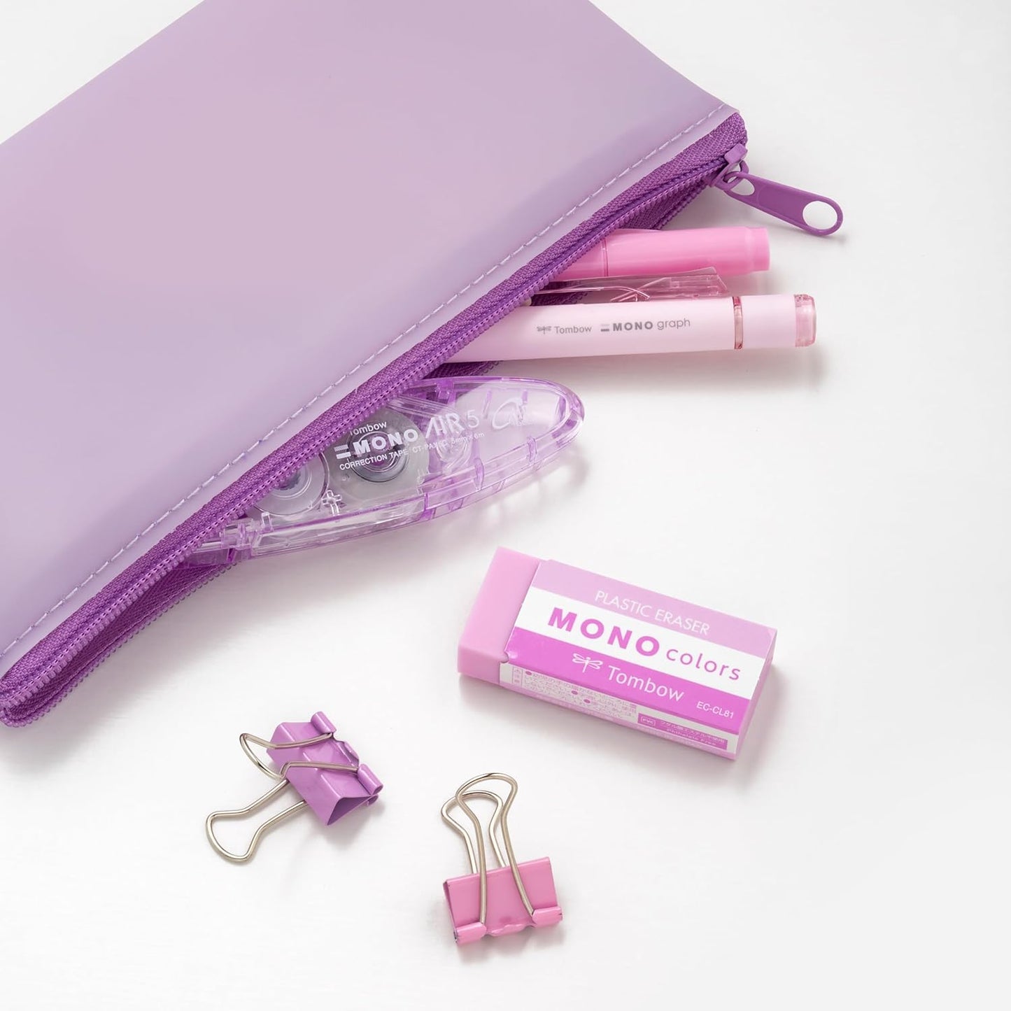 Tombow Mono Colors Eraser Pink, Plastic, Colourful, Phthalate and Latex Free, 19 g, for School, Office and Drawing