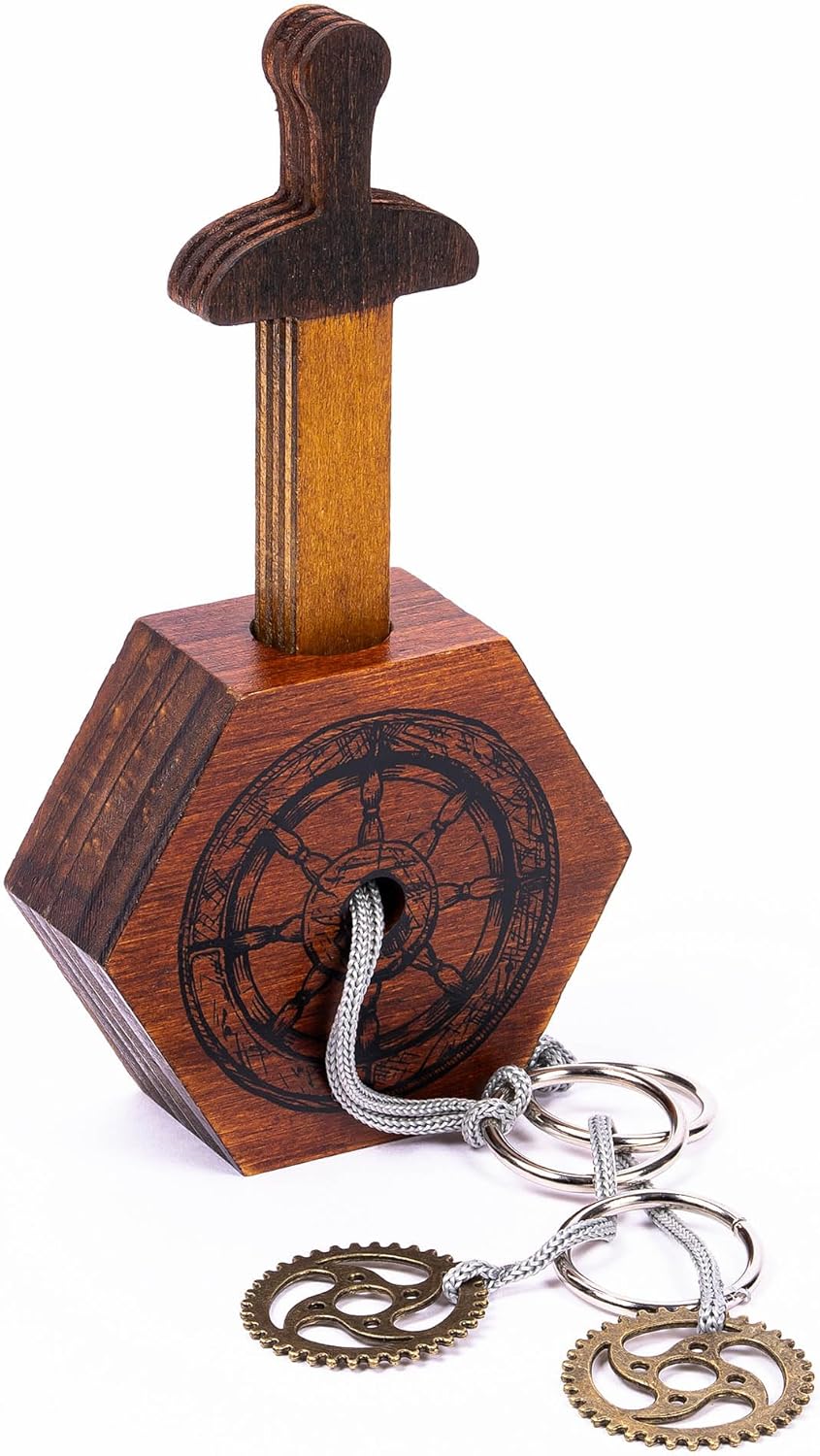 Professor Puzzle Myths & Legends Alexander the Great’s Gordian Knot Puzzle | Wooden Brainteaser Inspired by Ancient Greek Myth | Take-Apart Mechanical Puzzle with Story Booklet