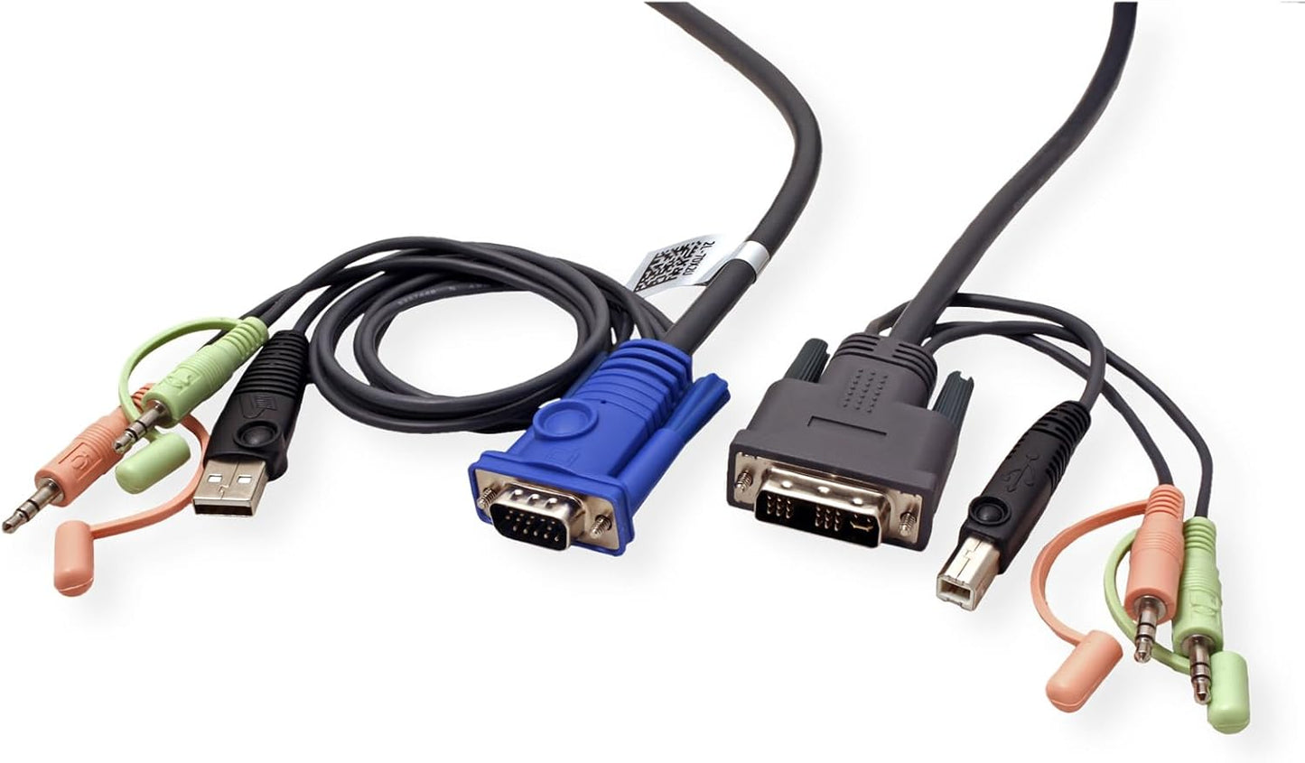 ATEN 2L-7DX2U | KVM Cable | VGA to DVI | Black | 1.8 m