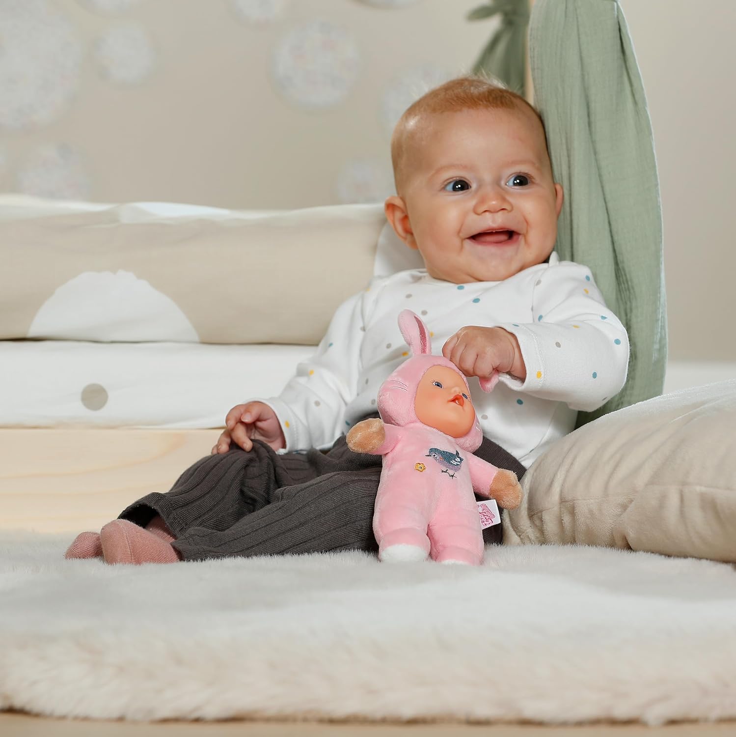 BABY born for babies Cutie soft doll with crinkle foil, 3 assorted styles. Suitable from birth