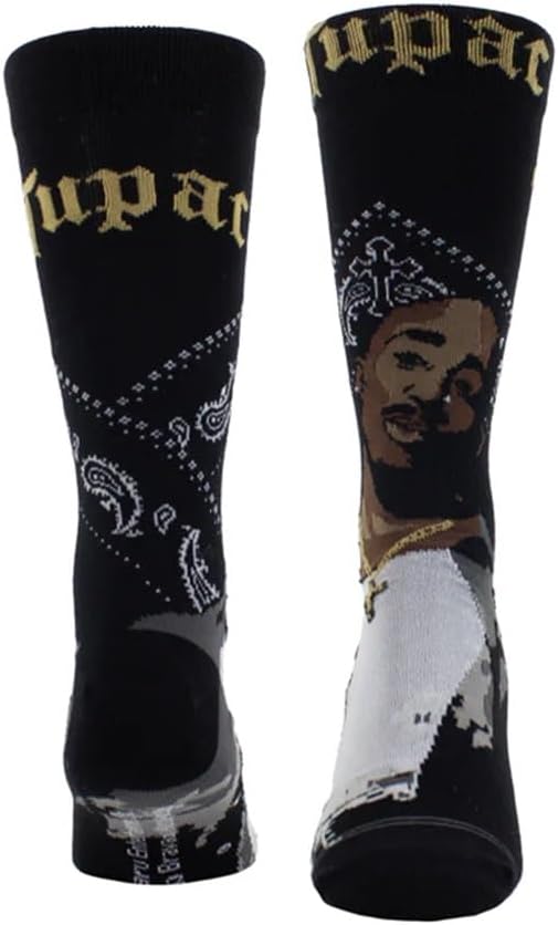 PERRI'S SOCKS Tupac Black Bandana Crew Socks - TUC003