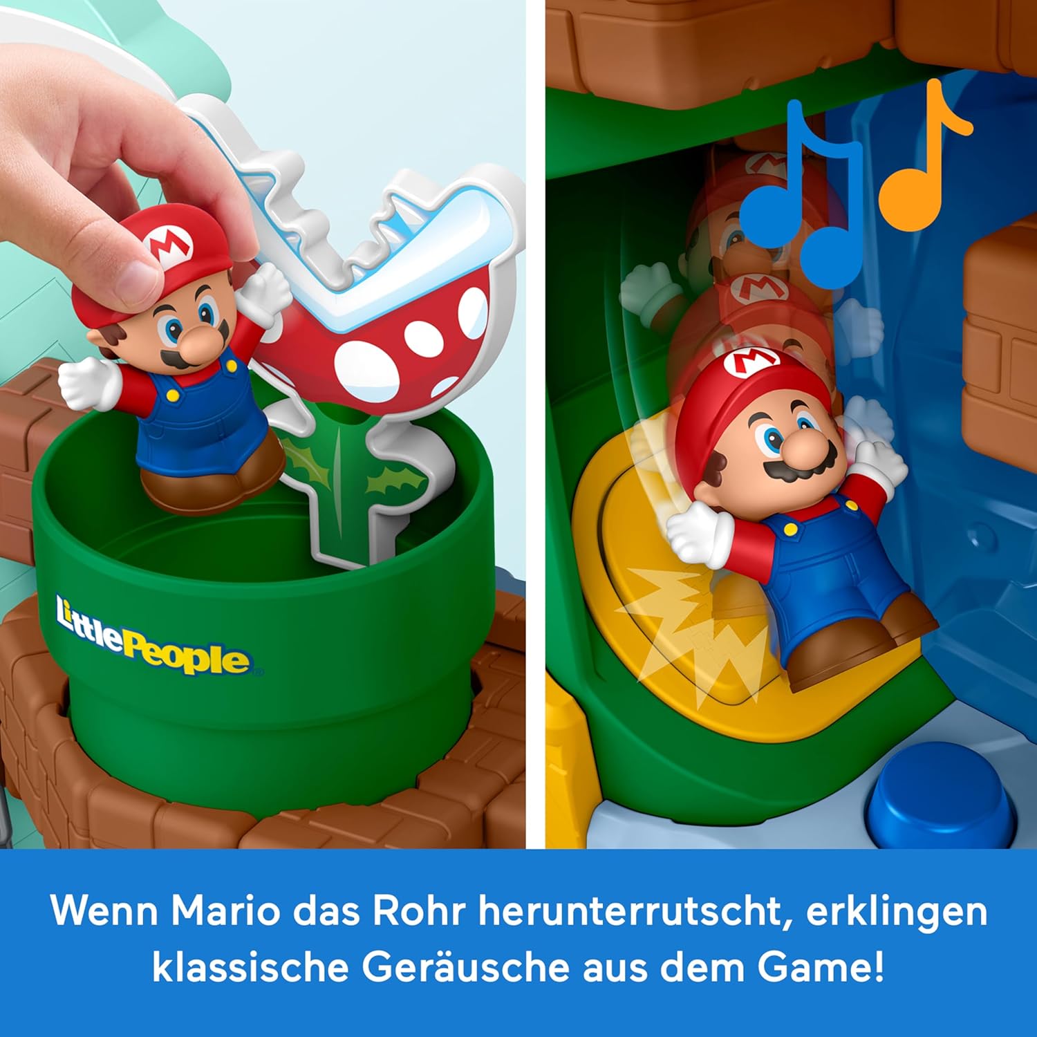 Fisher-Price Little People Toddler Toy My Mario Adventure Playset with Music Sounds & Figures for Preschool Kids Ages 18+ Months, JHG61