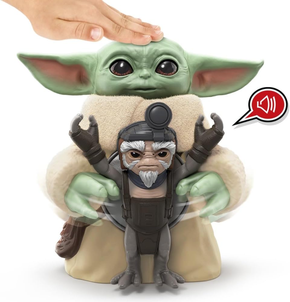 Star Wars Knuddelspaß Grogu, 16,5 cm große elektronische Action-Figur & Anzellaner, interaktives Spielzeug The Mandalorian & Grogu, Spielzeug für Kinder ab 4 Jahren