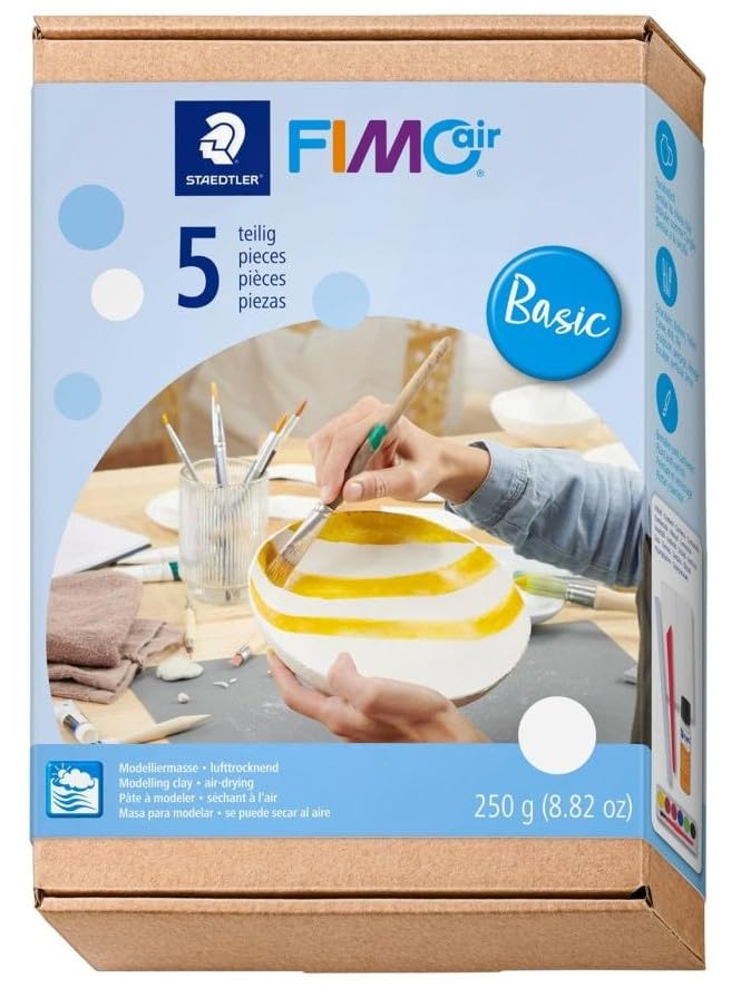 FIMOair Modelling Clay Set, Basic, Air-Drying Clay Clay for Creative Projects