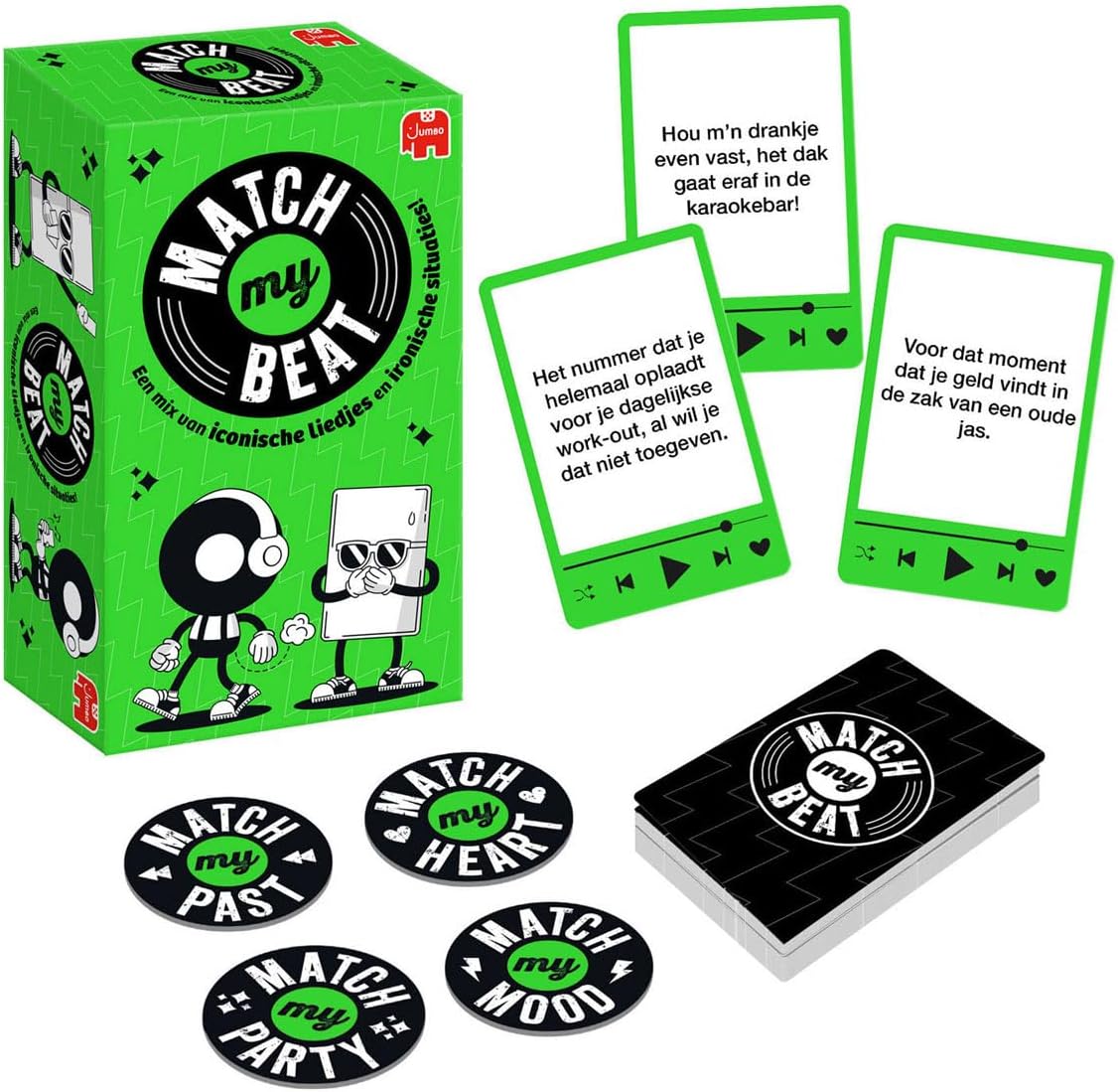 Match My Beat – The Musical Party Game with 200 Songs & 400 Scenarios – Card Game for Adults, Teenagers, Parties & Families – Combine Iconic Songs with Ironic Situations – For 3+ Players