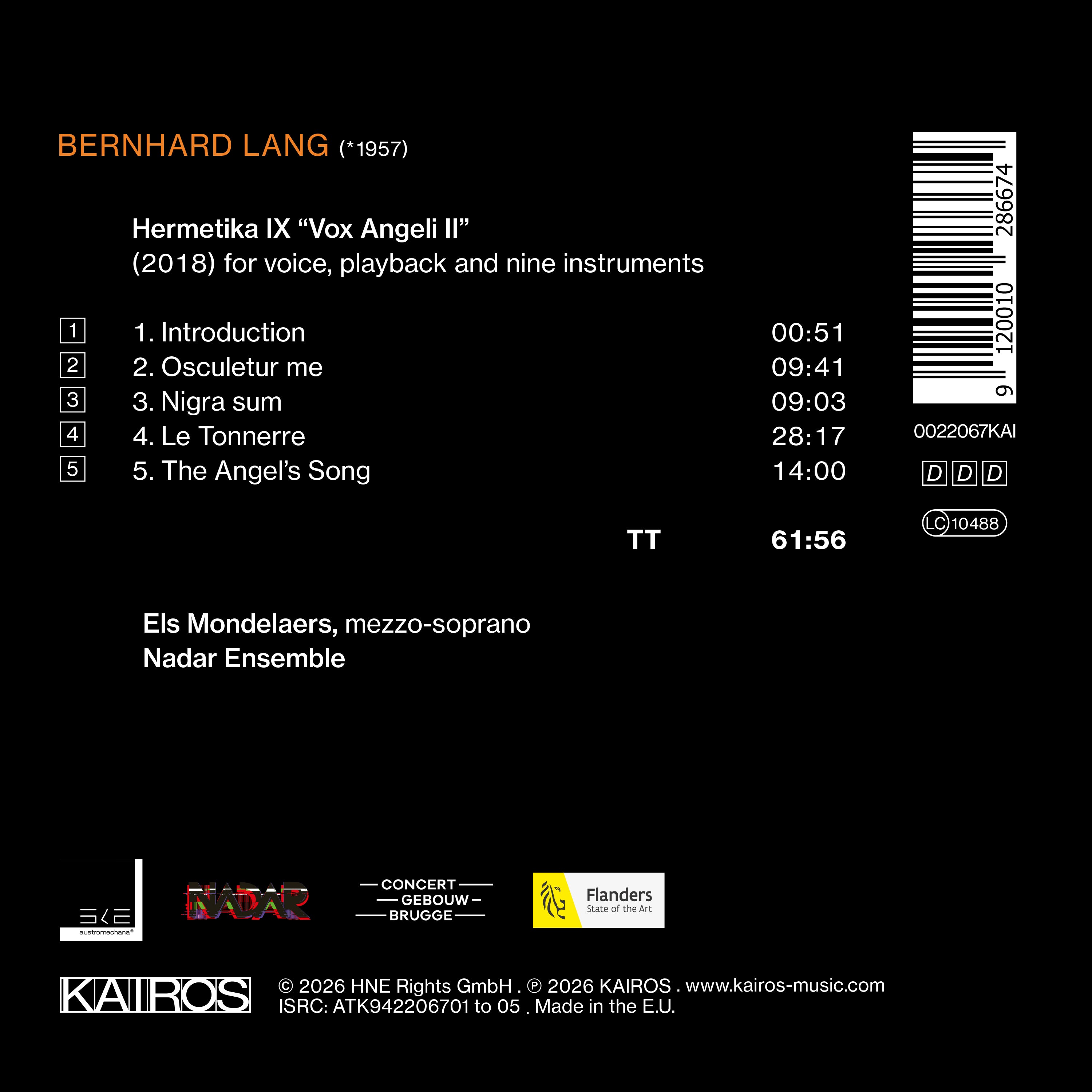 Bernhard Lang: Hermetika IX
