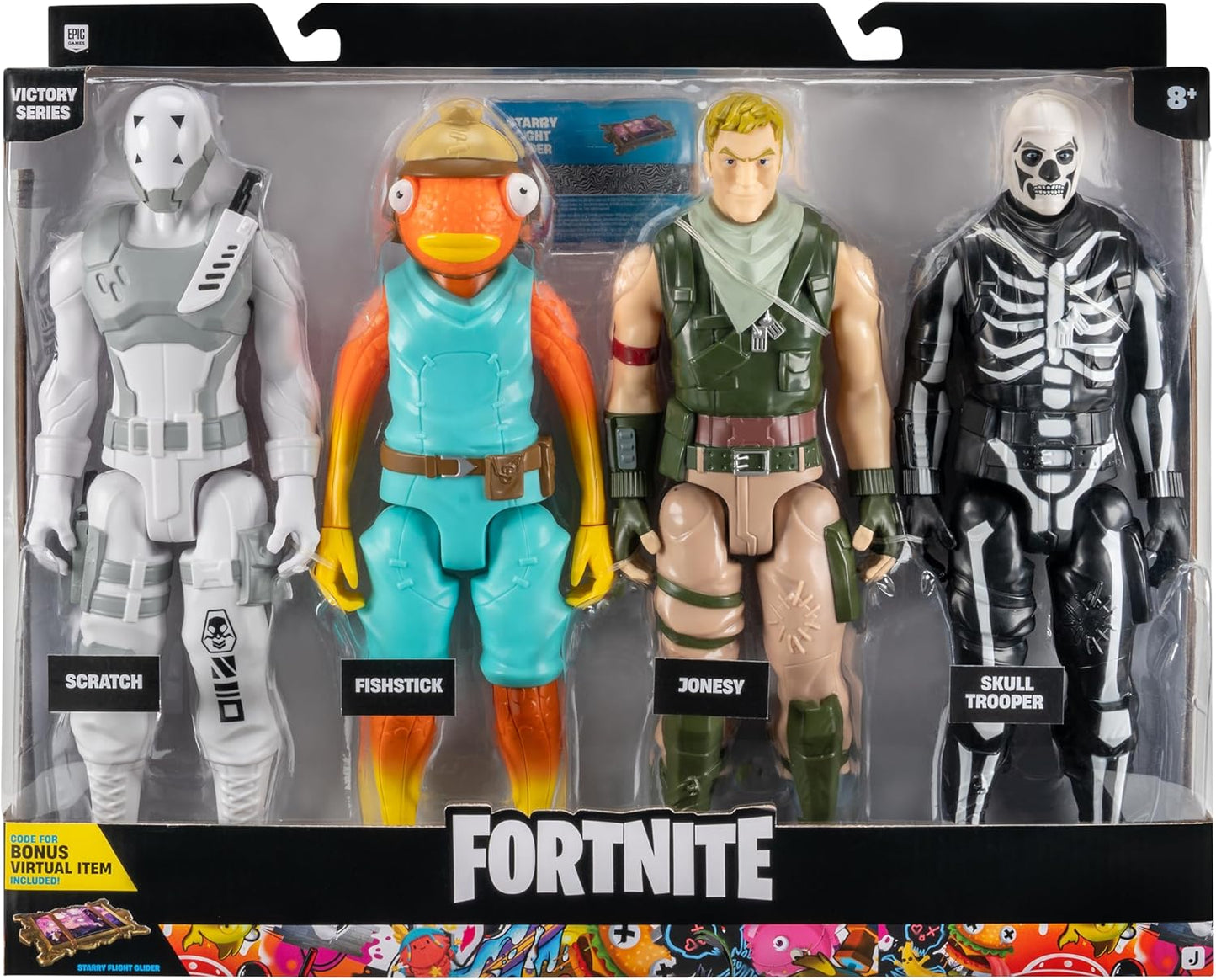 Fortnite Victory Series 4-Pack - 12-Inch Articulated Figure with Code for Bonus Virtual Item