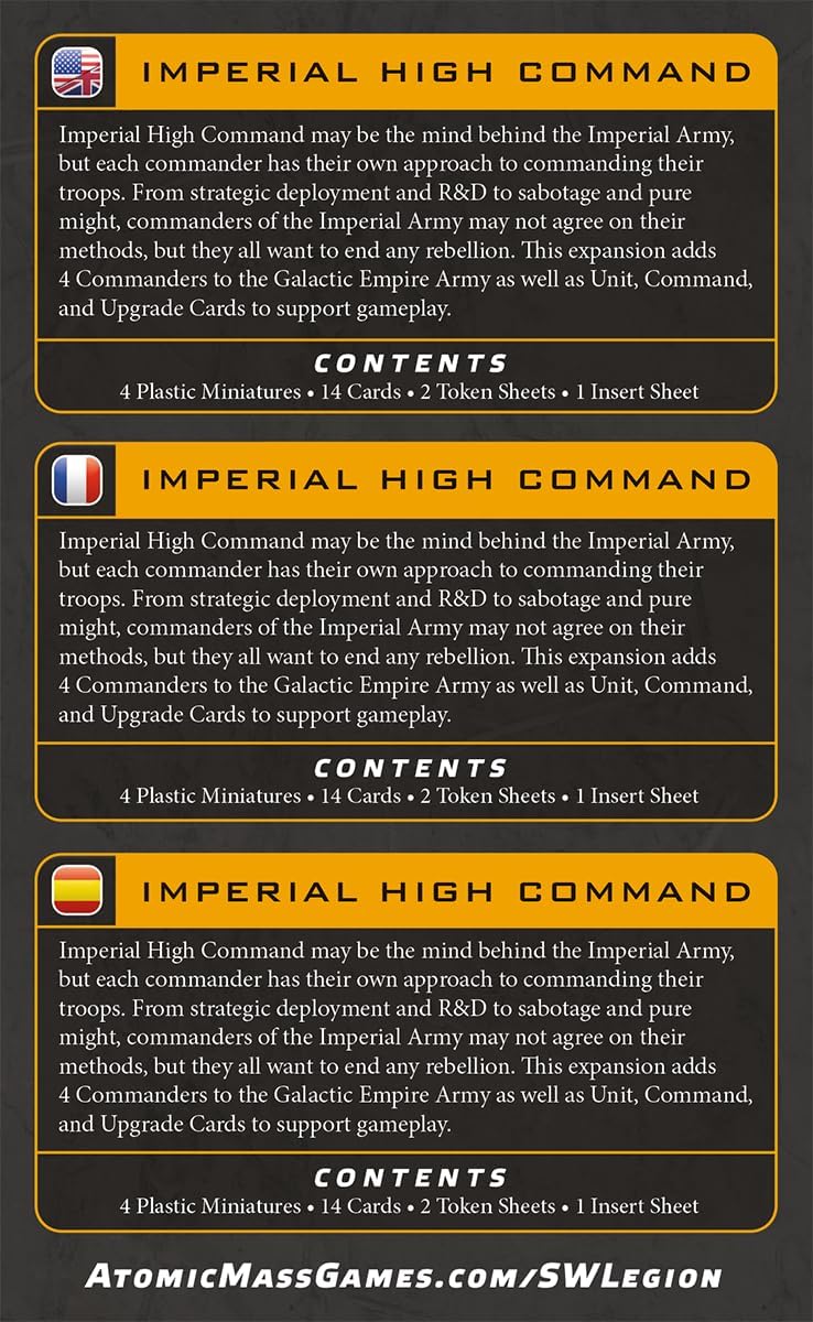 Asmodee | Star Wars: Legion – Imperial High Command | Miniatures Game | Ages 14+ | 2 Players | 90 Minutes Playing Time