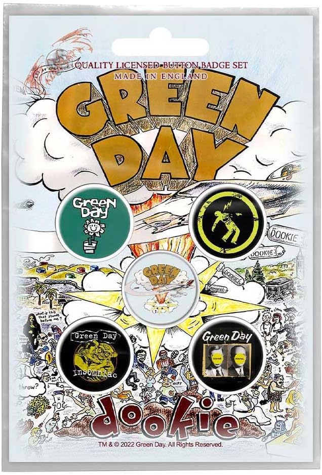 Green Day Dookie Badge Set (Pack of 5) (One Size) (Multicoloured