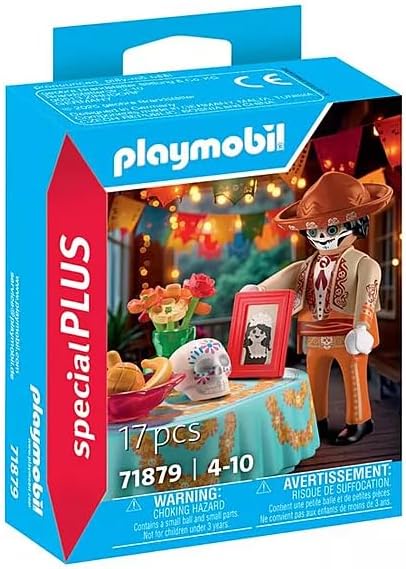 PLAYMOBIL Special Plus 71879 Mexican Day of the Dead Figurine – Día de los Muertos Celebration Figure with Festive Table & Accessories – Ages 4+