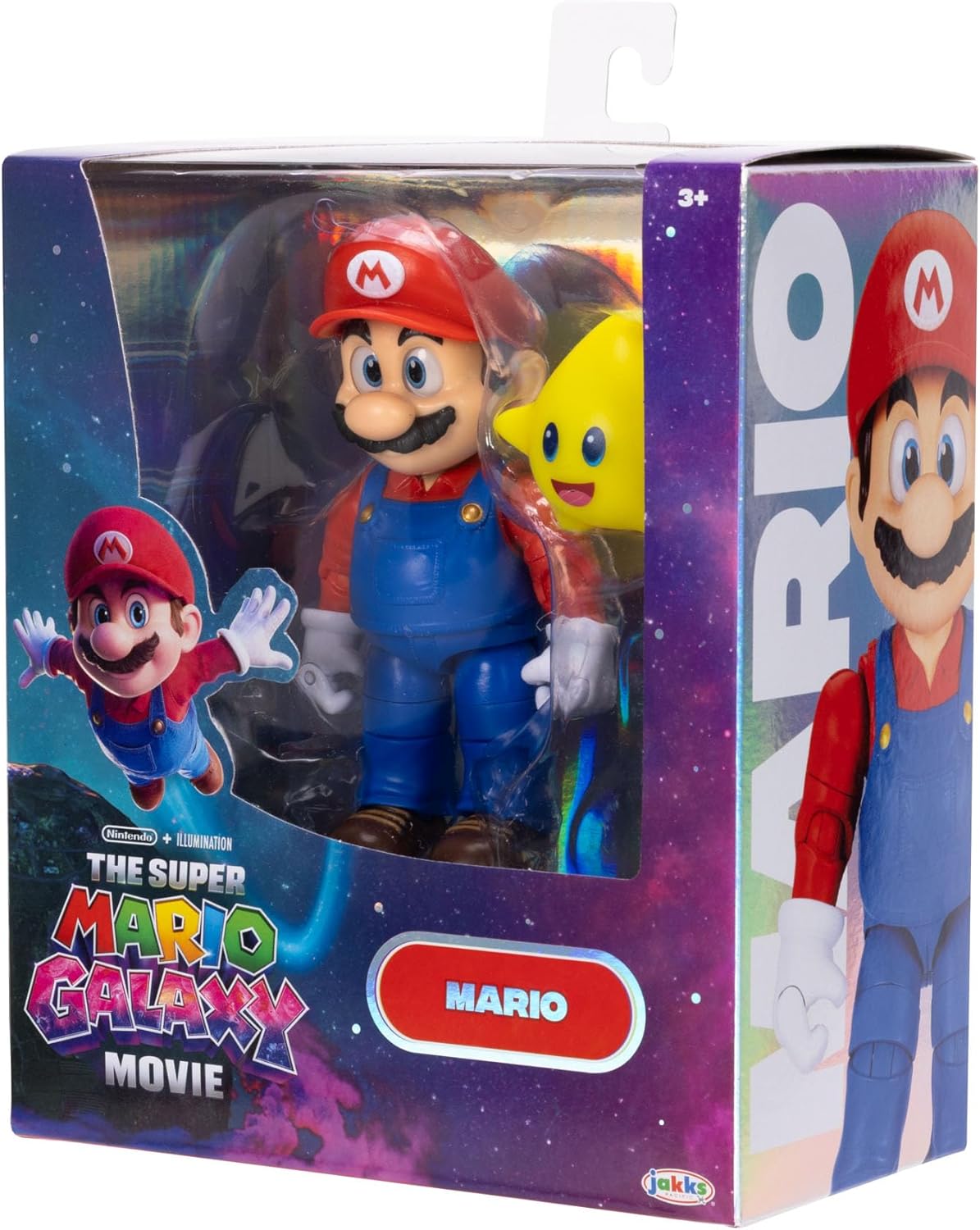 The Super Mario Galaxy Movie - Mario Figuur 12 cm Accessoire Gele Luma Ster Fosforescerend - Officiële Licentie Jakks Pacific - 22 Articulatiepunten Acryl Ogen - Nintendo - 3+ Jaar