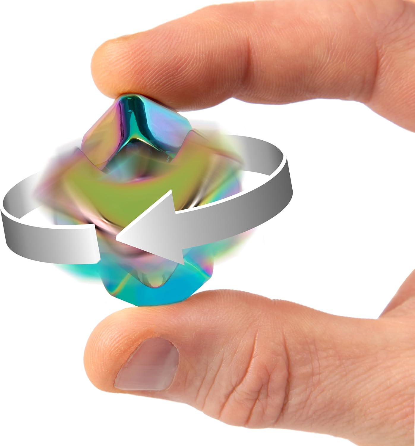 bopster Fidget Cube Handspinner | Handspinner aus eloxiertem Metall | Sensorisches Spielzeug und Stressabbau für Kinder und Erwachsene | ADHS, ADS, Autismus Schimmernd