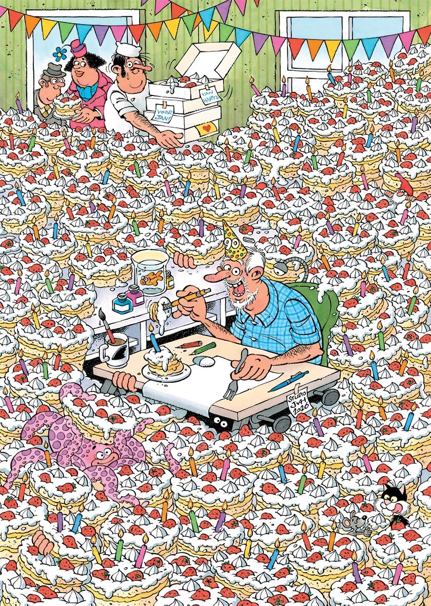 Jan van Haasteren Expert 8 – Hoera, Jan 90 Jaar! – 500 Delige Legpuzzel voor Volwassenen – Grote 500-delige Puzzel – 100% Gerecycled Karton – Grappige Breinbreker voor Verjaardag & Kerst – 49 x 35 cm