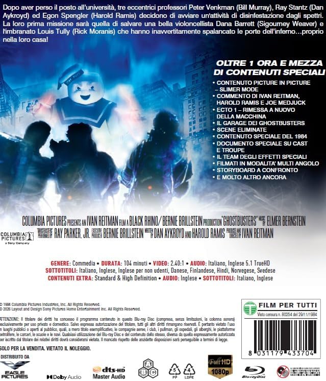 Blu-Ray Ghostbusters - Acchiappafantasmi