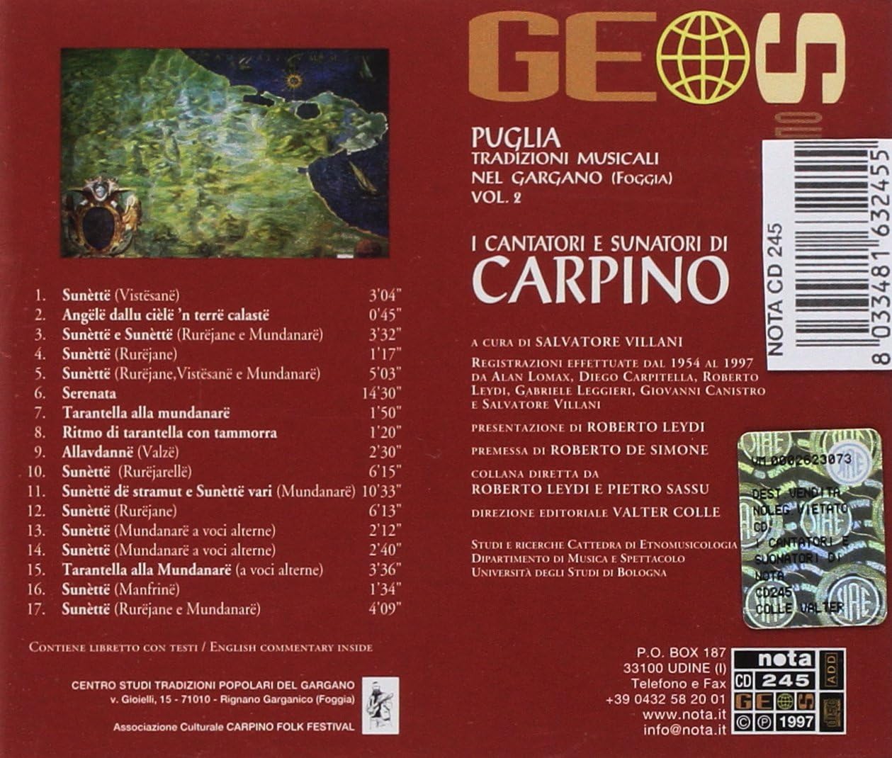 Cantatori E I Suonatori Di Carpino (I) / Various