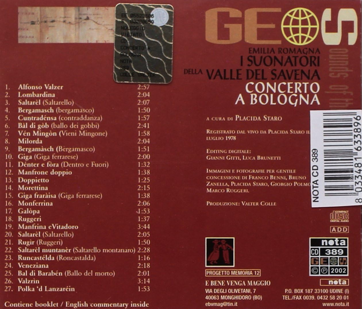 Suonatori Della Valle Del Savena (I): Primo Panziacchi - Concerto A Bologna