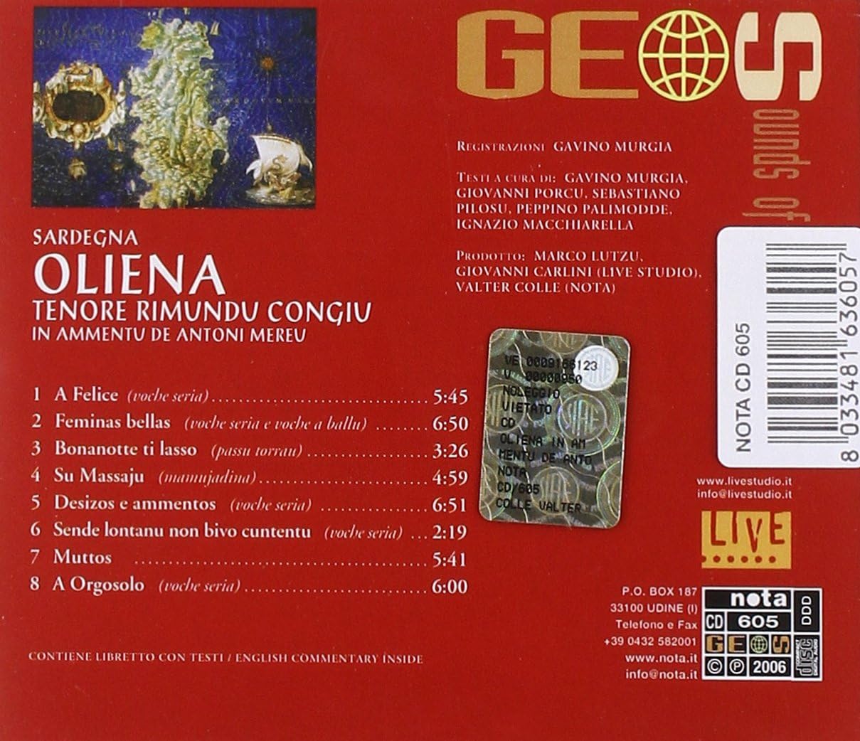 Sardegna Oliena: In Ammentu De Toni Mereu