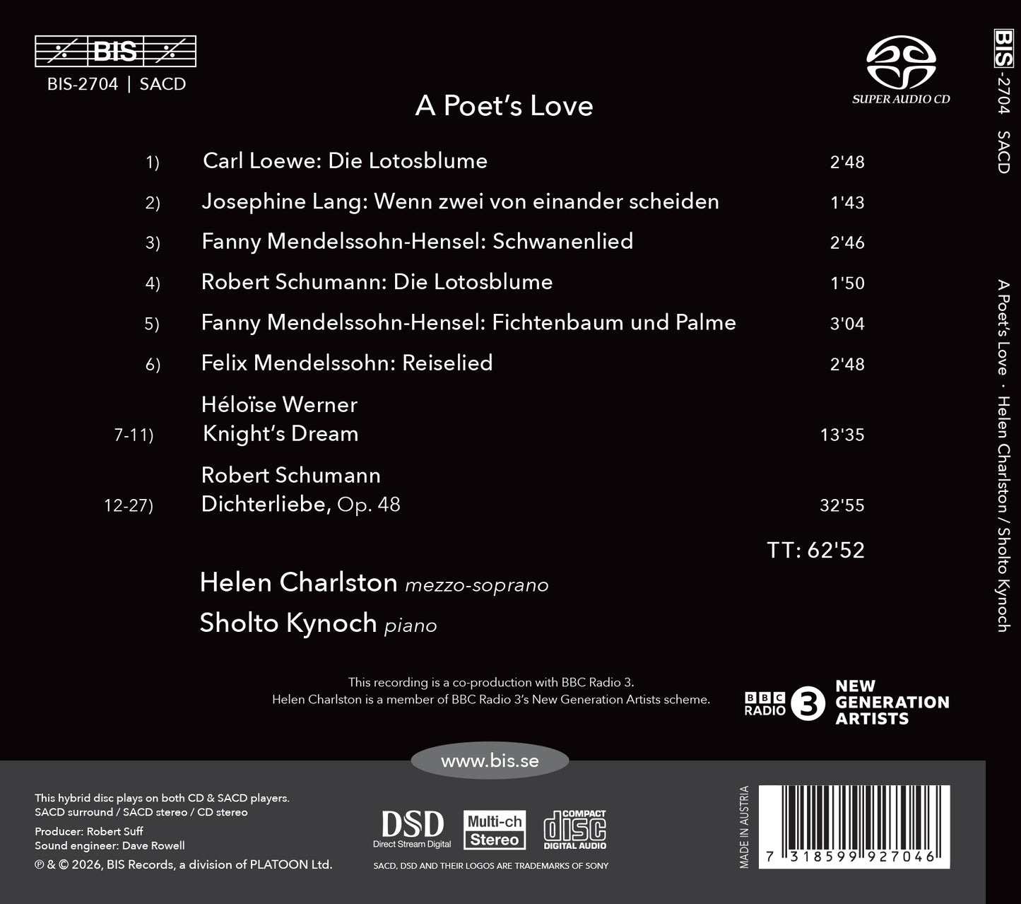 Helen Charlston/Sholto Kynoch: A Poet's Love