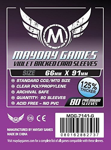 Mayday Games 80 66 x 91 Premium Purple Backed Card Game Sleeves - Standard