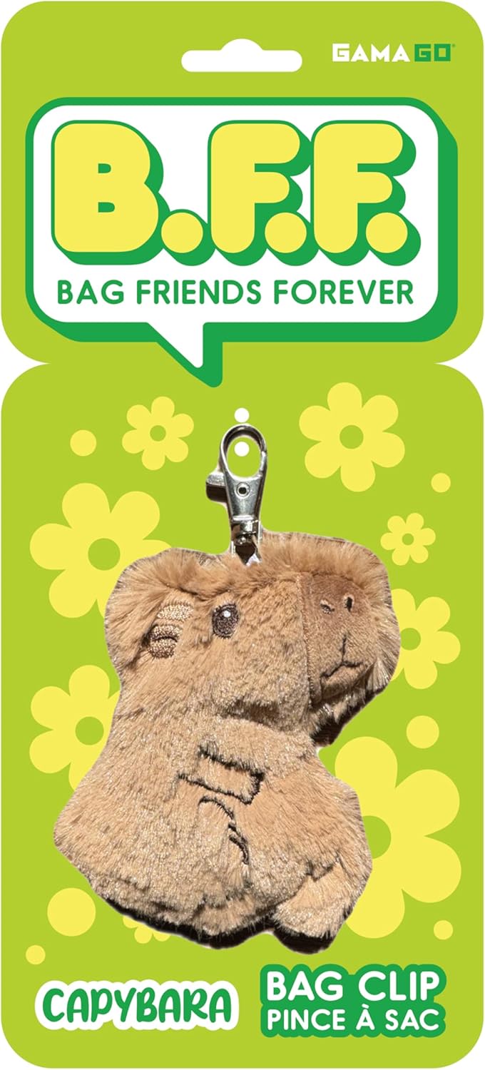 GAMAGO Capybara BFF Mini Plush Keychain - Key Chain - Bag Clip 4" x 4" - Perfect for Backpacks, Book Bags - Kids, Teens and Adults - Officially Licensed for