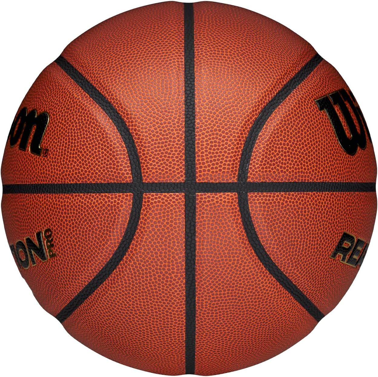 Wilson Pallone da Basket Reaction Pro, In Materiali Compositi Resistenti con Tecnologia VLC, Marrone/Oro, Misura 7