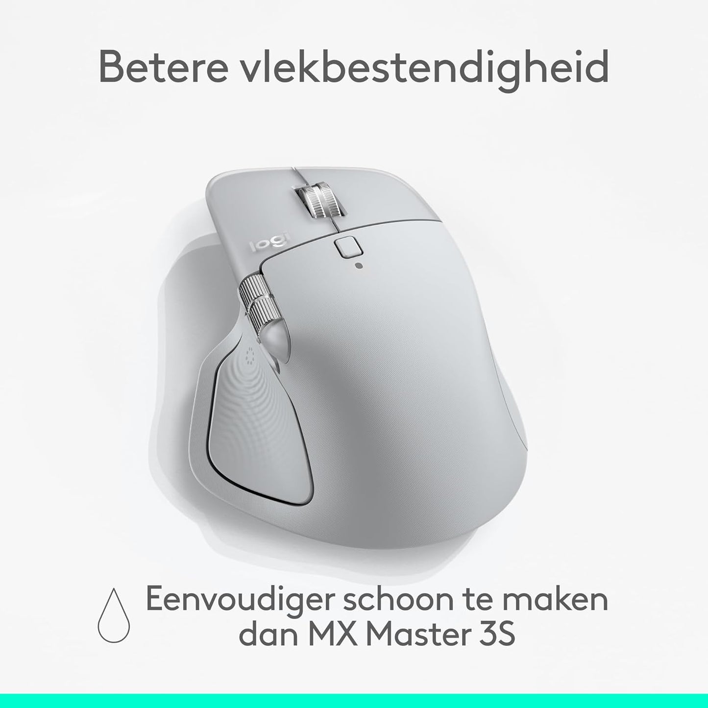 Logitech MX Master 4, ergonomische draadloze muis met geavanceerde haptische feedback, ultrasnel scrollen, opladen via USB-C, Bluetooth, Windows, macOS – Lichtgrijs