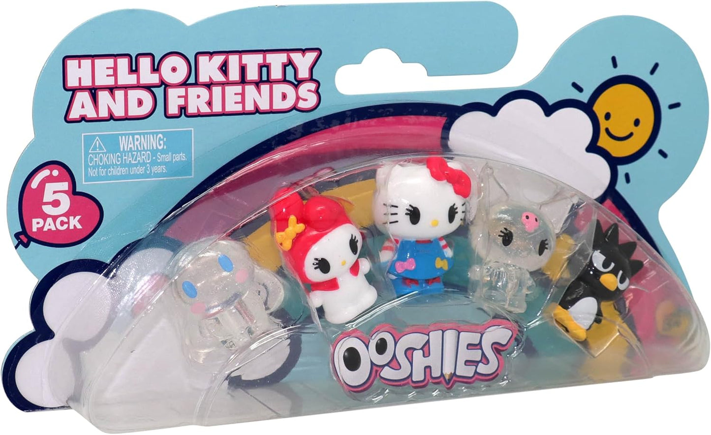 Ooshies Hello Kitty Collectibles 5 Pack Pencil Toppers – Chance of Rare Limited Edition Gold Collector Pack – Mini Figures for Kids Ages 5+, School Accessories, Party Bag Fillers & Gifts
