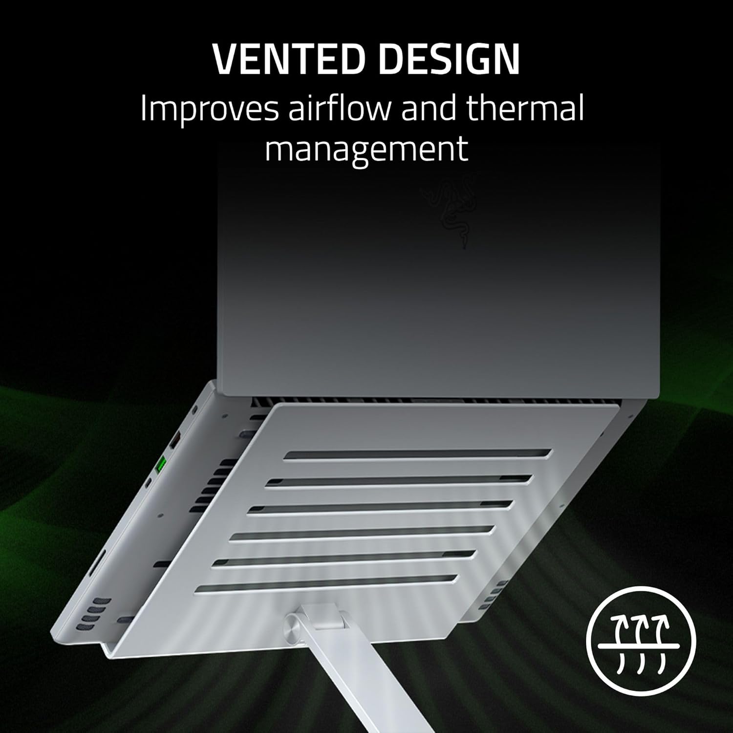 Razer Adjustable Laptop Stand - Ergonomic Height Laptop Stand Built For Laptops up to 18” inch (Height and Tilt-Adjustable, Durable Aluminum, Vented Design) Mercury