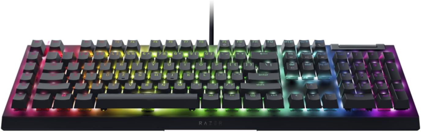 Razer BlackWidow V4 X (Green Switch) - Mechanical Gaming Keyboard Chroma RGB (Clicky Mechanical Switches, 6 Dedicated Macro Keys, Doubleshot ABS Keycaps) QWERTY UK Layout | Black